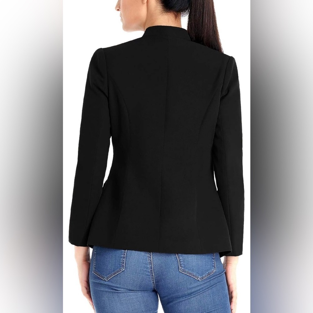 Women's Open Front Long Sleeves Work Blazer Casual Buttons Suit Jacket - Picture 3 of 8